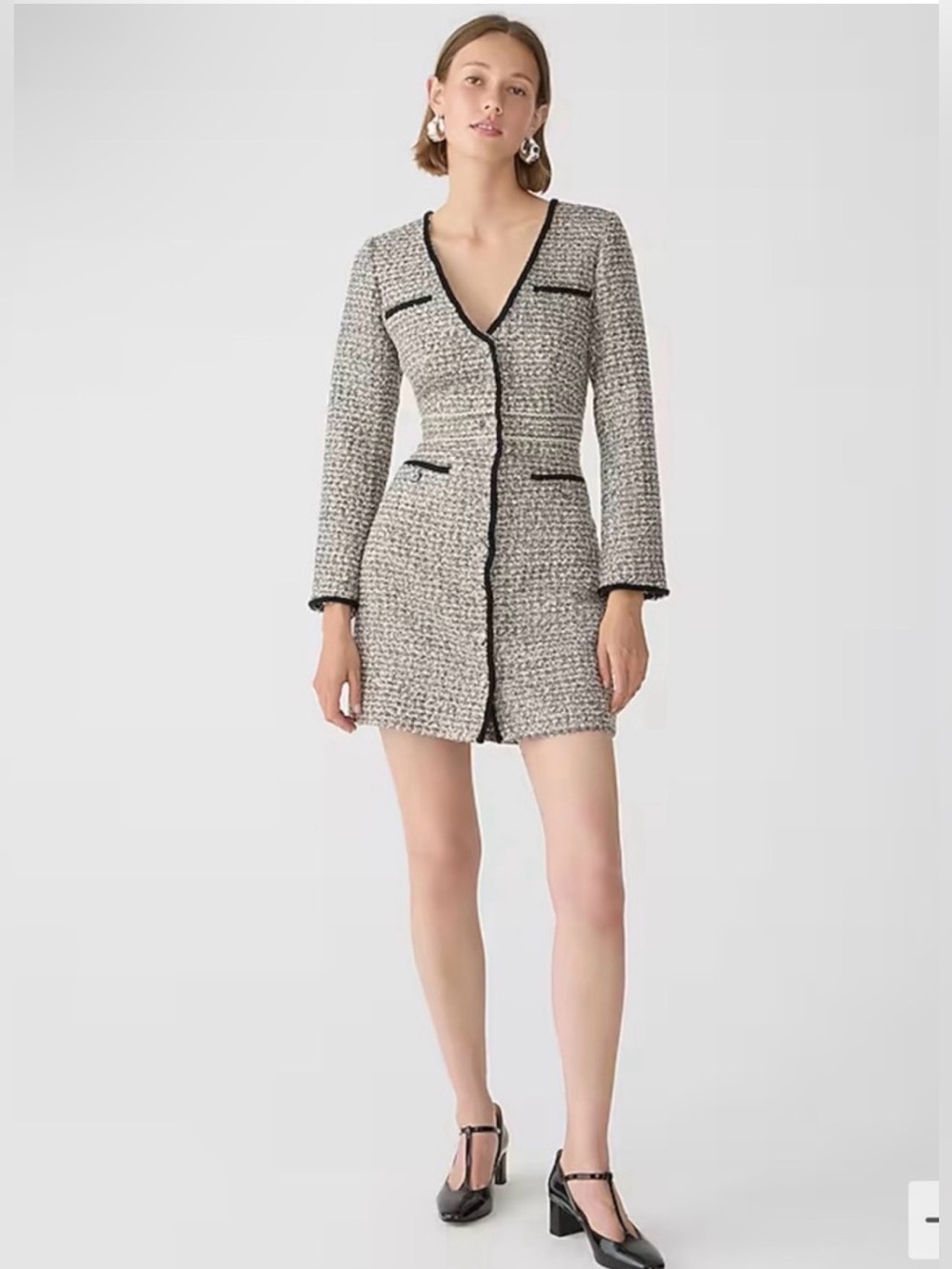 J. Crew Collection V-neck lady dress in tinsel tweed Size 4 NWT